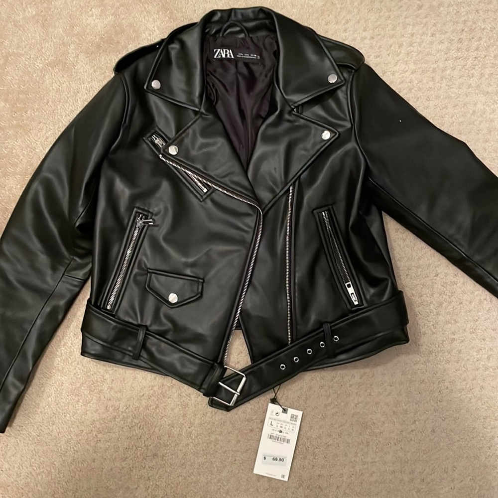 Zara faux leather jacket (large)